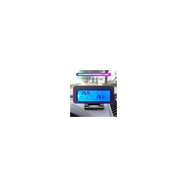 12V Digital Biltermometer – LCD-display – Indendørs og Udendørs Måling – Nem Celsius Aflæsning – Crezuo