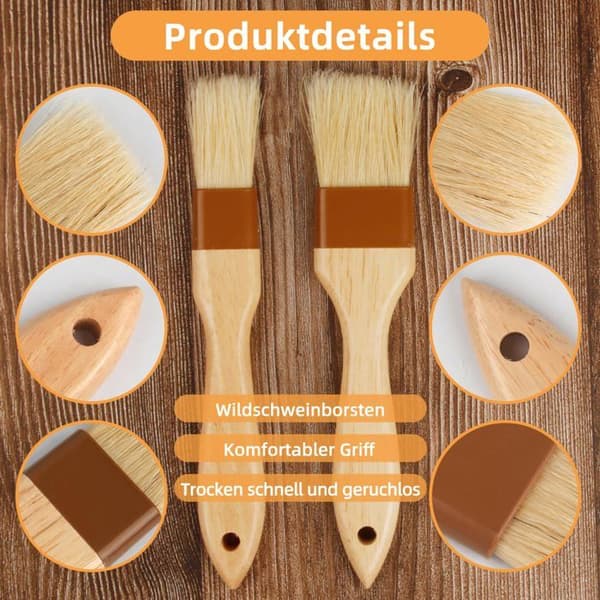 Sæt med 2 bagepensler til bagning, pensel til marinering, madlavningspensel, 20*2,5cm + 20,5*4cm