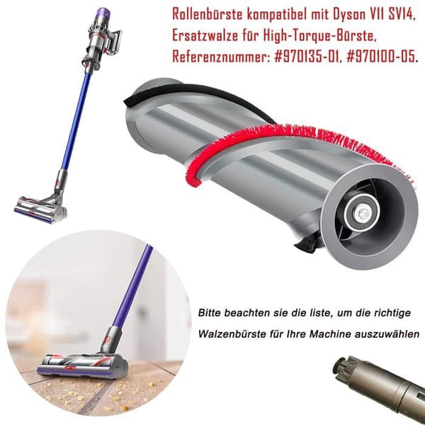 Børsterulle til Dyson V11, udskiftningsrulle til Dyson V11 støvsuger, (3-benet drev, 50 mm)