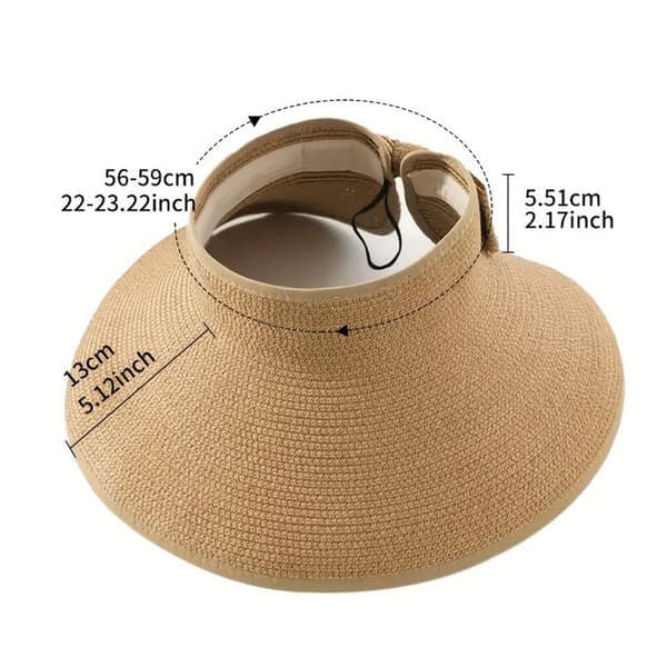Sammenfoldelig solhat til kvinder med bred skygge UPF80+ - Åndbart og let design, perfekt sommerhat til strand, rejser og udendørs aktiviteter sort black