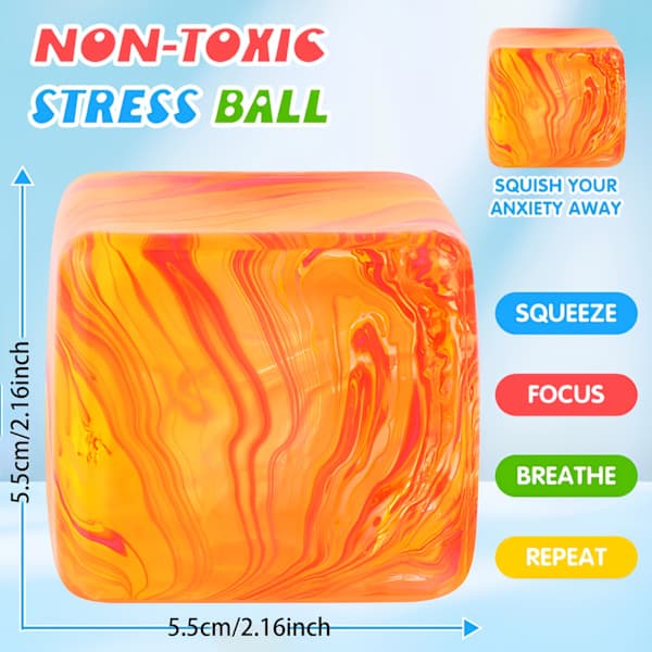 Squishy Cube Roterende | Afslapningslegetøj med hvirvlende mønster til angst ADHD autisme | Fidget sensorisk finmotorik 1pc pink