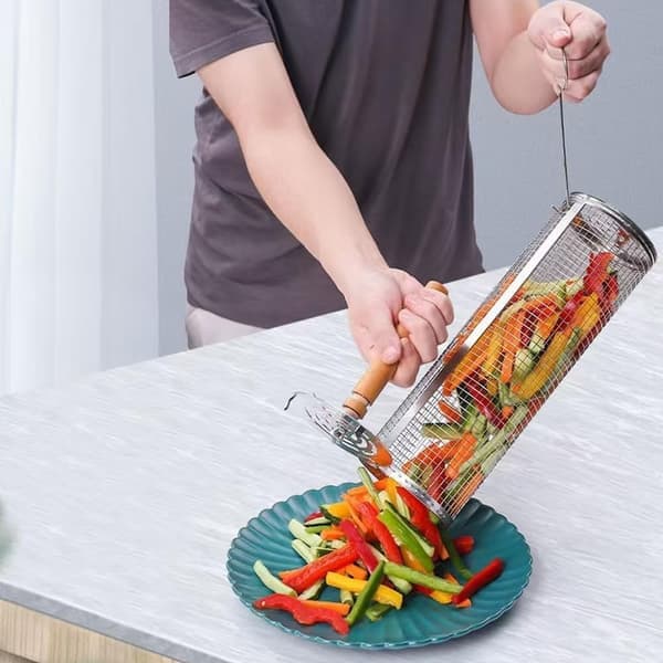 Grillkurve i rustfrit stål med stativ 20CM 20 cm 20