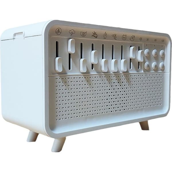 Luftfukter med nattlys og hvit støy, 3-i-1 luftfukter med 8 omgivelseslyder, USB-drevet lyddiffuser, lydenhet for søvn hjemme
