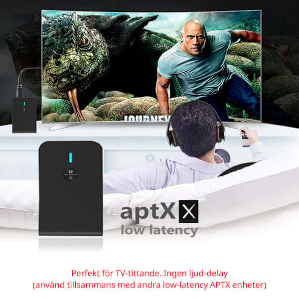 Langaton Bluetooth-lähetin ja -vastaanotin 2-in-1 musta