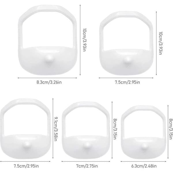 Goatee 5-delars skäggmall-set, vita rakningsmallar för män, för bockskägg
