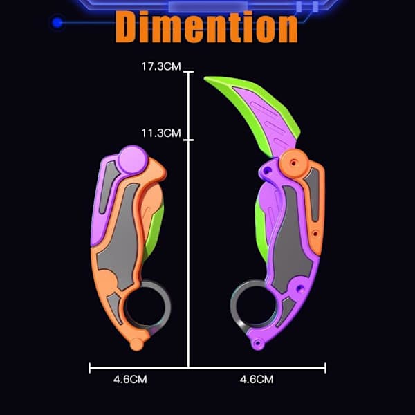 2 stk Fidget Claw Knife 3D Gravity Knife Legetøj 3D Gravity Plastic Switchblade Trykt Print Kniv Gulerod Kniv Sensorisk Kniv Fidget