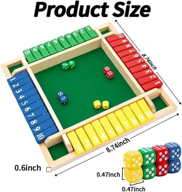 Luk trækassen 8 terninger tilpas 2-4 spillere matematikspil til børn flere farver BRÆTSPIL