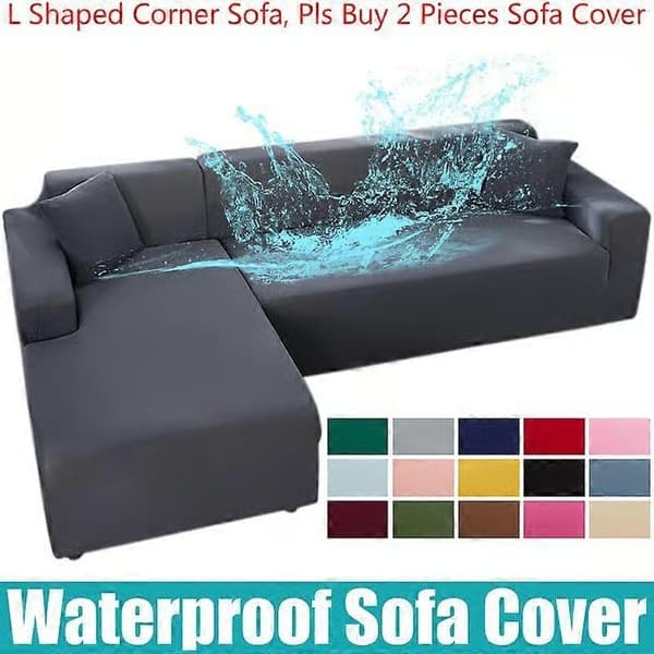 Vattentätt sofföverdrag för vardagsrum, elastiskt L-format hörnsofföverdrag, sofföverdrag för soffa coffee Seater 235-300cm