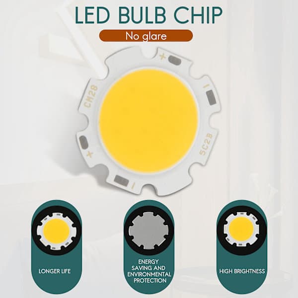 5w Chip Light Rund Cob Super Starka Led Lampor Varmvit Dc15-17v