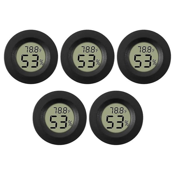 5-pakning Hygrometer Termometer Digital LCD-skjerm Fuktighetsmåler for Luftfukter Avfukter