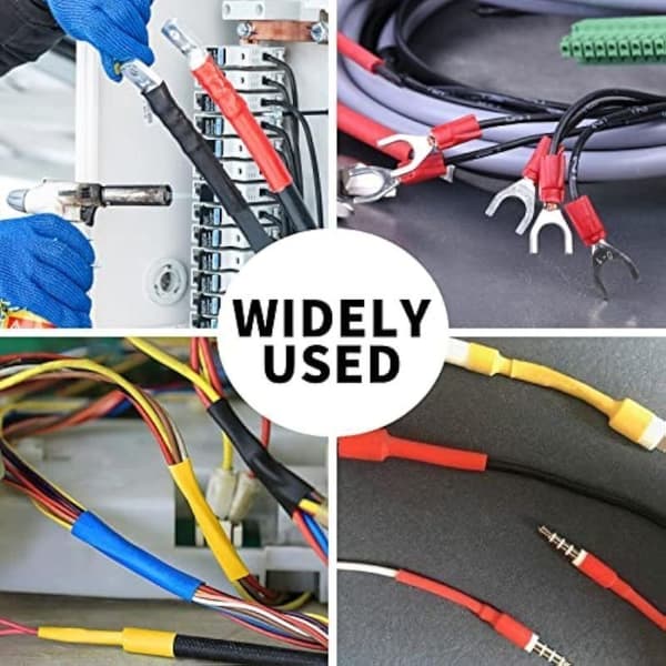 150-dele krympeflexsæt, diametre 2-13 mm, 2:1 krympeforhold, til elektriske reparationer og VVS - 150 dele - Sort