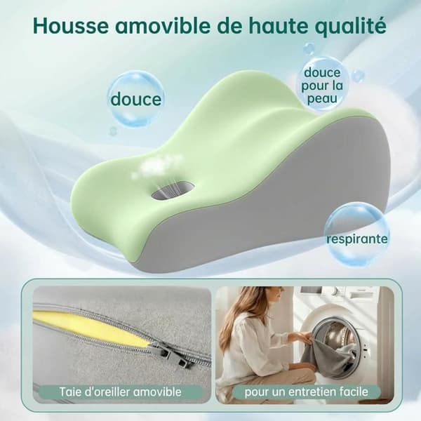 Memory Foam Wedge Pillow - Multifunctional Ergonomic Cushion for Back Support, Pregnancy and Reading - Green
