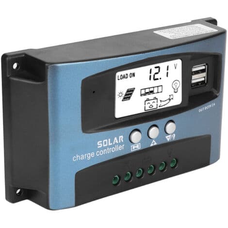 100A MPPT Solar Charge Controller, Dubbel LCD-skärm, USB, 12V/24V