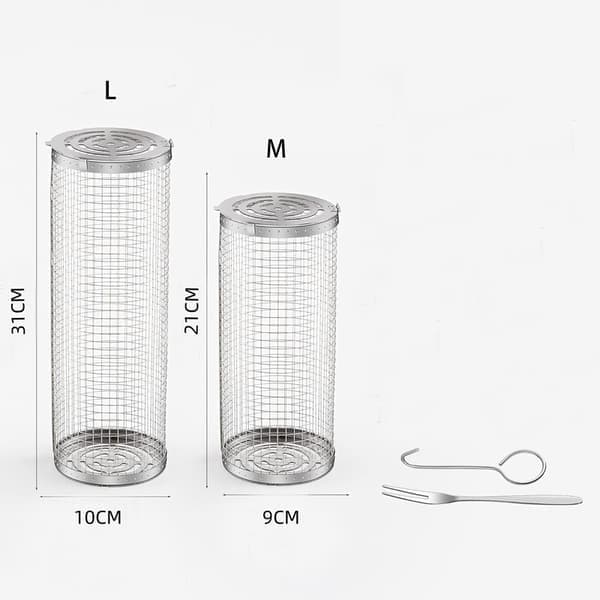 Grillkurve i rustfrit stål med stativ 30CM 30 cm 30