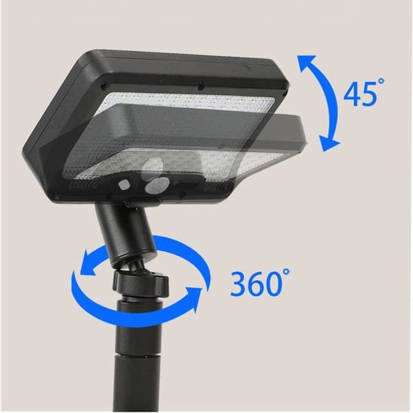 Utendørs solcellelampe med bevegelsessensor (1 enhet) - med fjernkontroll - 1500 mAh batteri - 3 moduser - IP65 vanntett - 01