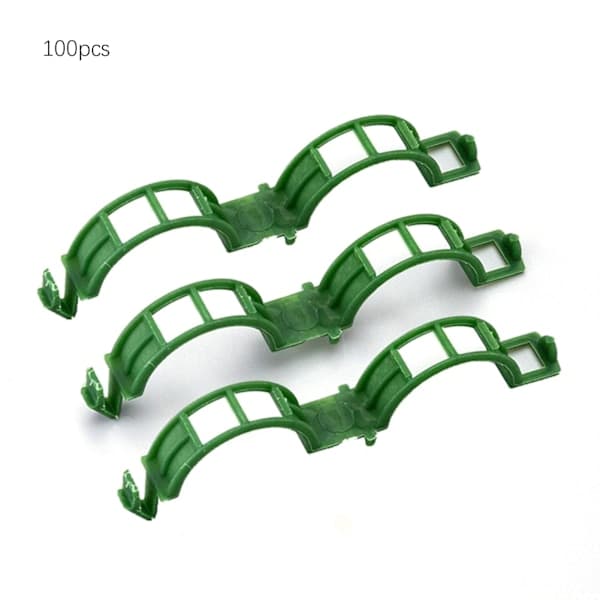 Säkert plastväxtklämma Multifunktionell växtklämma för blommor grönsaker grön 100 st Green 100Pcs
