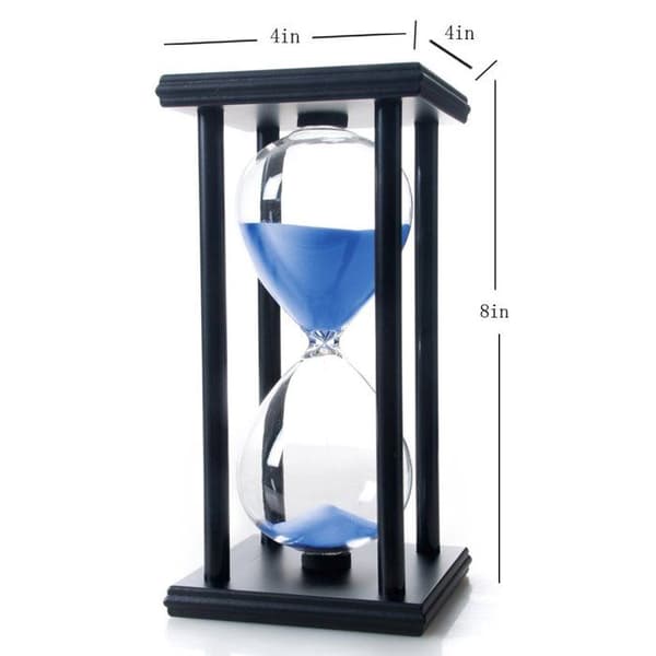60-minutters timeglas, timeglas i træ, blå