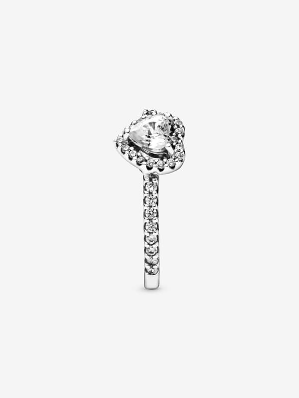 Pandora - Elevated Heart Ring - Sterling sølv Circumference: 50mm