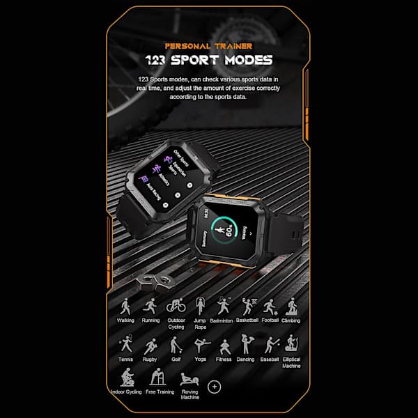 2024 Ny C20pro Smartwatch Pulsmätare Bluetooth Samtal Information Push Smart Armband Sportklocka App Dafit [SFF] Orange