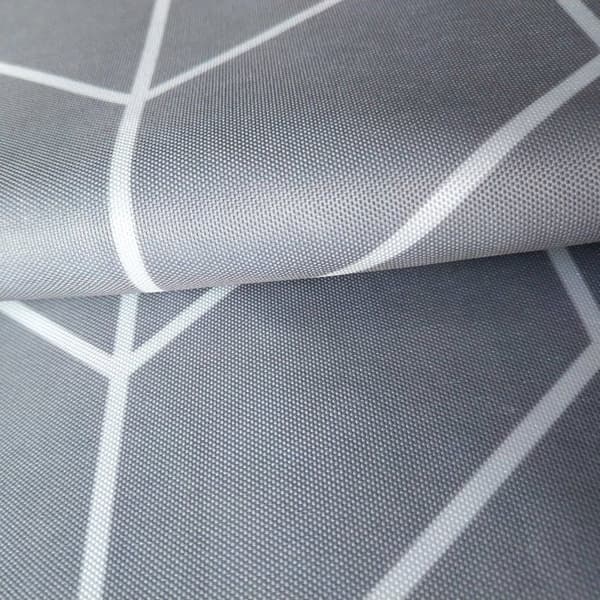 Gråstribet badeforhæng, vandafvisende og maskinvaskbart polyester badeværelsesbadeforhæng, 180 cm x 180 cm