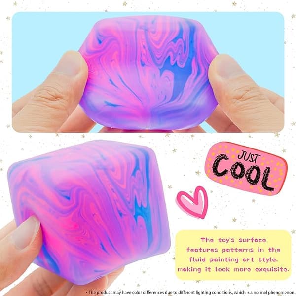 Squishy Sensor Fit Legetøj trykkube, gel-fyldt elastisk trykbold, langsomt rebound blød ekstruderingsbold BLÅ Flowmønsterblok 5.5cm BLUE Flow pattern block