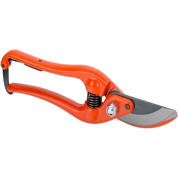 Smidd beskjæringssaks, hagesaks, grenkutter, blomstersaks, 230 mm lang, oransje