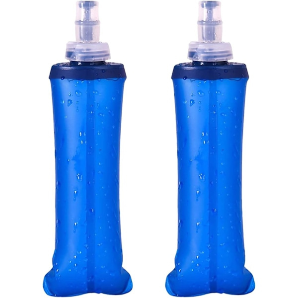 2-pack mjuka flaskor 250ml hopfällbara TPU löparvattenflaskor utomhus hydreringsflaska
