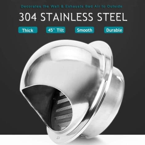 150 mm rund ventilationsrist – 304 rustfrit stål – insektnet – til husholdnings- og industrielle ventilationssystemer