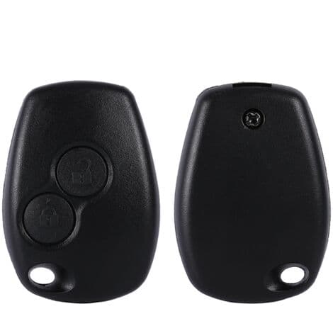 2-knaps bilnøgle – Sort ABS-plast – Kompatibel med Clio III, Kangoo II, Master, Modus – Nem installation