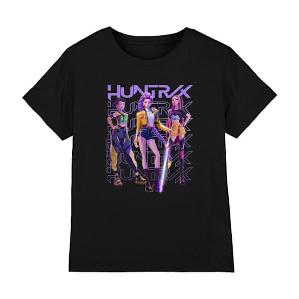 K-Pop Demon Hunters Børn Huntr/X Pose T-Shirt 3-4 År Sort Sort[mo] Sort 3-4 År Black 3-4 Years