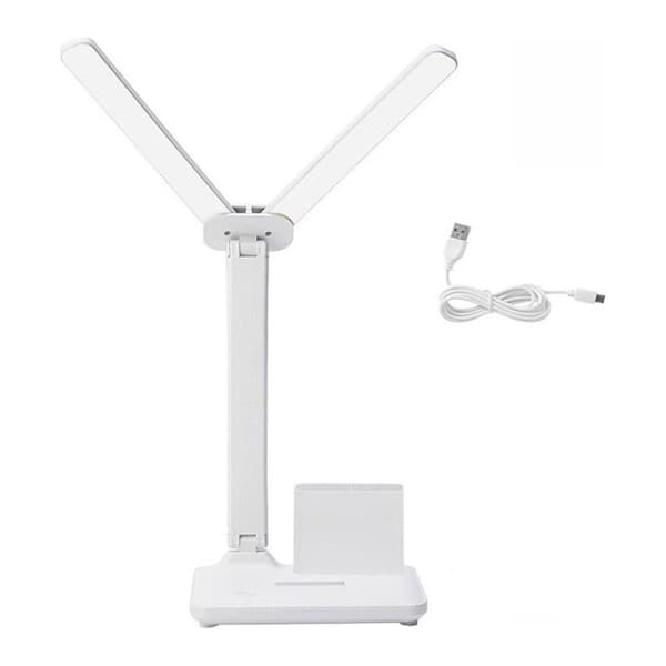 Dimbar LED-bordlampe med USB-lader – Fargekontroll – 160° svingvinkel – For lesing og studier