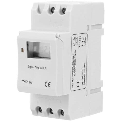 THC15A 220-240VAC 16A Digital Timerbryter, Programmerbar Digital Timerbryter for DIN-skinne