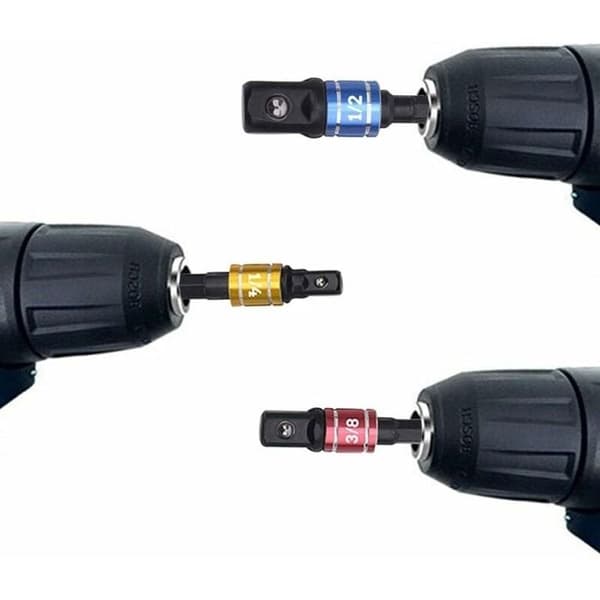 1/4\" 3/8\" 1/2\" Topnøgleholderadapter, topnøgleholderadapter til slagskruetrækker