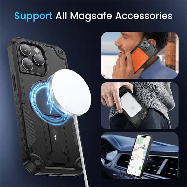 Etui til iPhone 16 15 14 Pro Max Plus Magnetisk Beskyttende Magsafe Lading Støtsikker Kraftig Fallbeskyttelse iPhone15 iPhone15