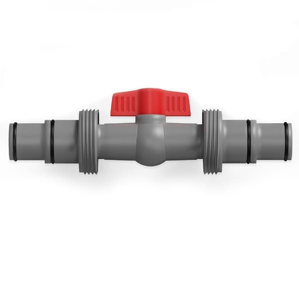 Poolslangeadapter med tænd/sluk-ventil – 1 - 1/4″ & 1 - 1/2″ T-formet plastikforbindelse, lækagesikkert design til poolstøvsuger grå