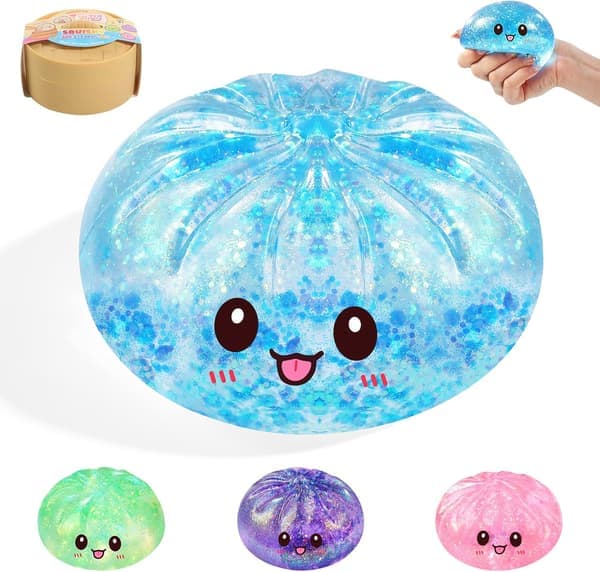 Glitter Sugar Dumpling Squishy Mystery Box, Bao Bun Klämleksak, Stressavlastande Leksak (Blå) robinblå robin blue
