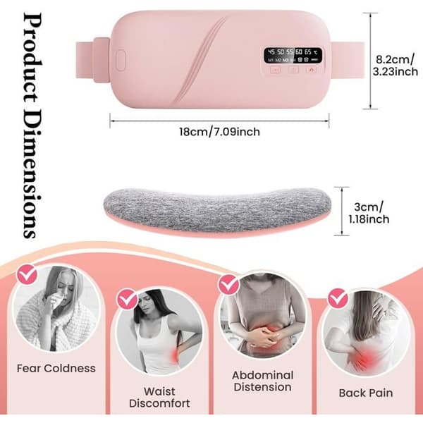 Genopladeligt USB-varmepude til menstruationssmerter, 5 varmeniveauer, 4 tilstande, gaver til kvinder