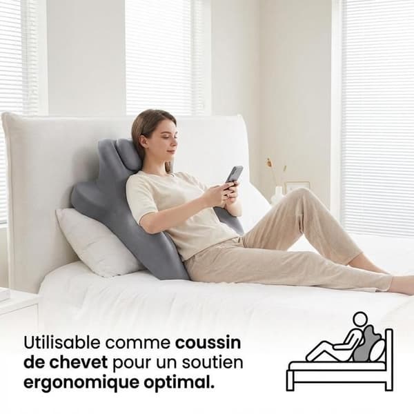 27° Ergonomisk Skråpude - Multifunktionel Hukommelsesskumspude - Ryg- og Benstøtte - Grå
