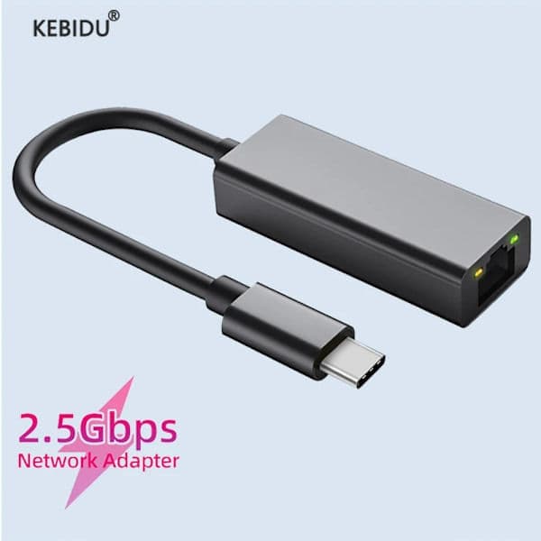 2500 Mbps USB-C til Ethernet-adapter, RJ45 netværkskort til bærbar computer Xiaomi Mi Box S Nintendo Switch, Gigabit i aluminium 1000 MBPS USB C. 1000MBPS USB C.