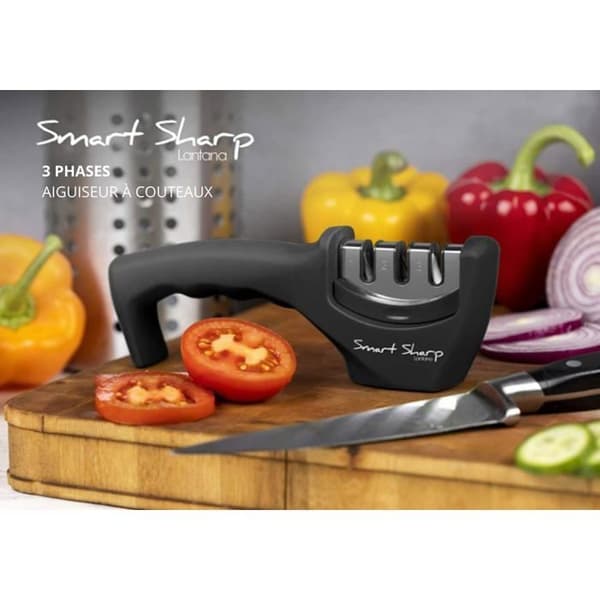 3-trinns knivsliper - TANDE - Smart Sharp - Keramisk stein - Wolframkarbid - Ergonomisk håndtak