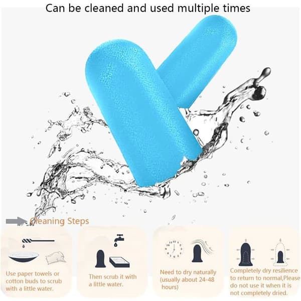 Bløde skumørepropper, 38 dB, højeste SNR, 60 par komfortable genanvendelige ørepropper (blå)