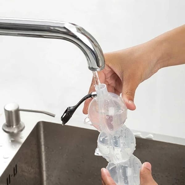 2-pak isform til iskugler runde isterninger isterningform kugler plast gennemsigtig