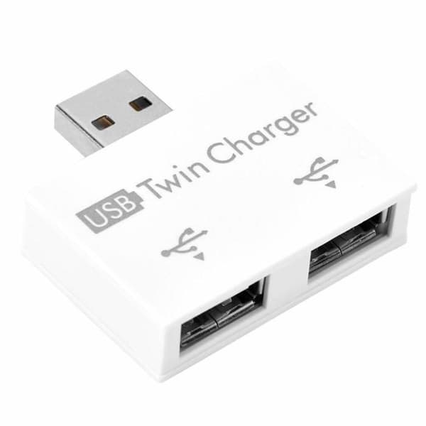 Mini USB-hubb, 2-portars dubbel USB-laddare splitteradapterkit, aluminiumlegering + liten/bärbar PC