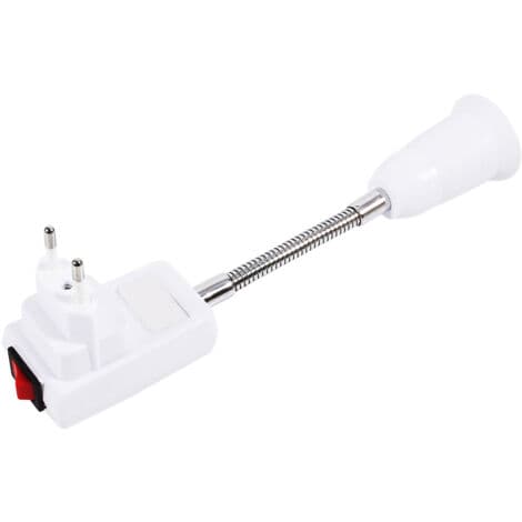 E27 Lampeholder E27 Sokkeladapterplugg med bryter Metall (EU-plugg)