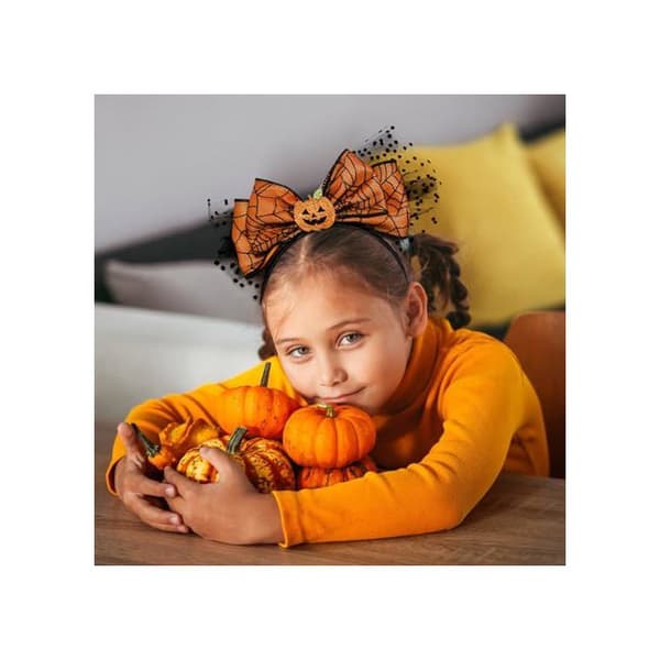 Et oransje gresskarhårbånd, perfekt til Halloween.