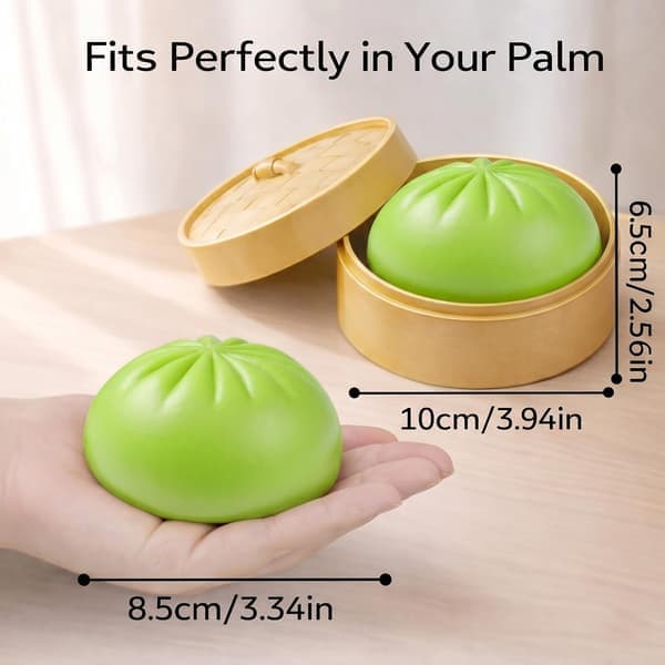 Dumpling Squishies Mystery Box, 2 st mjuka Dumpling Stress Relief Sensoriska Leksaker (Vit & Grön) Vit och grön White and green