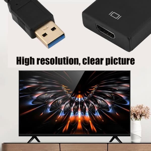 USB til HDMI-adapter - ZISONIX - 1080P - USB 3.0 - Sort