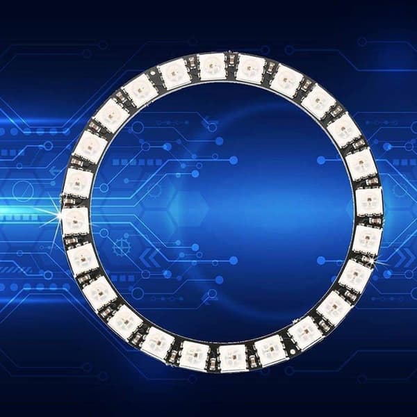5V 24-Bit LED-ringlys WS2812B 5050 LED-ring kompatibel med LED-display, med integrerede drivere
