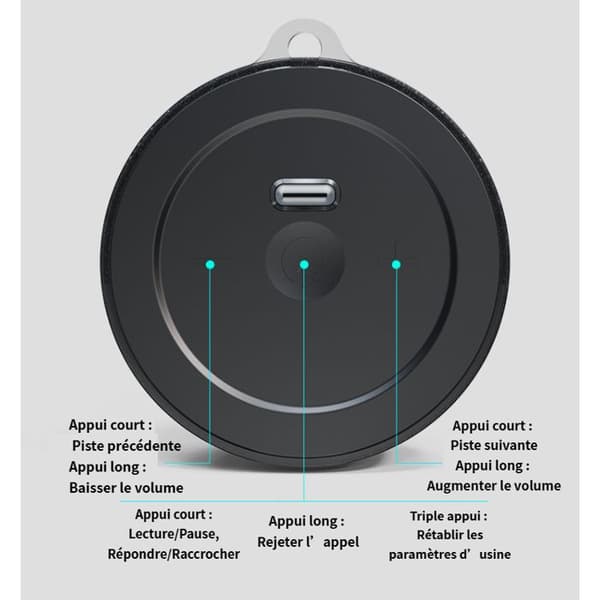 Bärbar Mini Bluetooth-högtalare Aktiv - Kraftfull bas - 8 timmars batteritid - Idealisk för sovrum och cykel - Svart