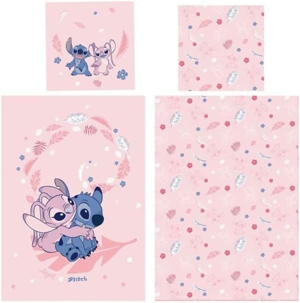Rosa sängkläder i polyester, vändbart påslakan 140x200 cm + örngott 65x65 cm, perfekt för vintern